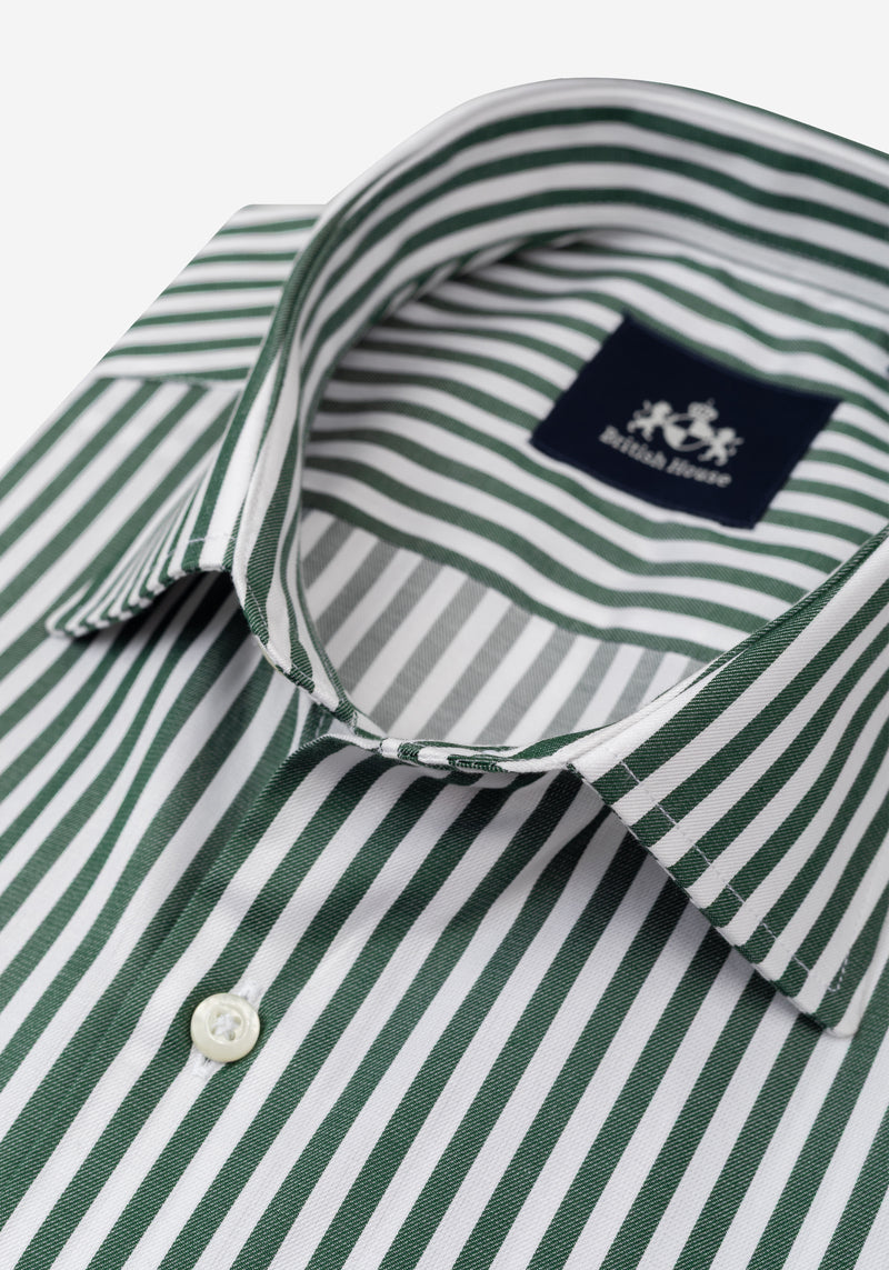 Palm Green Stripe Signature Twill Shirt