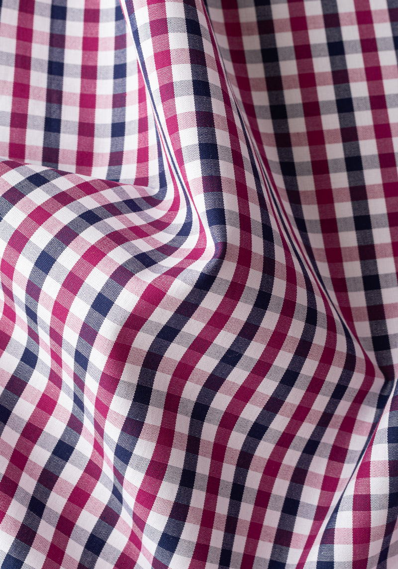 Claret Burgundy Checked Oxford Shirt
