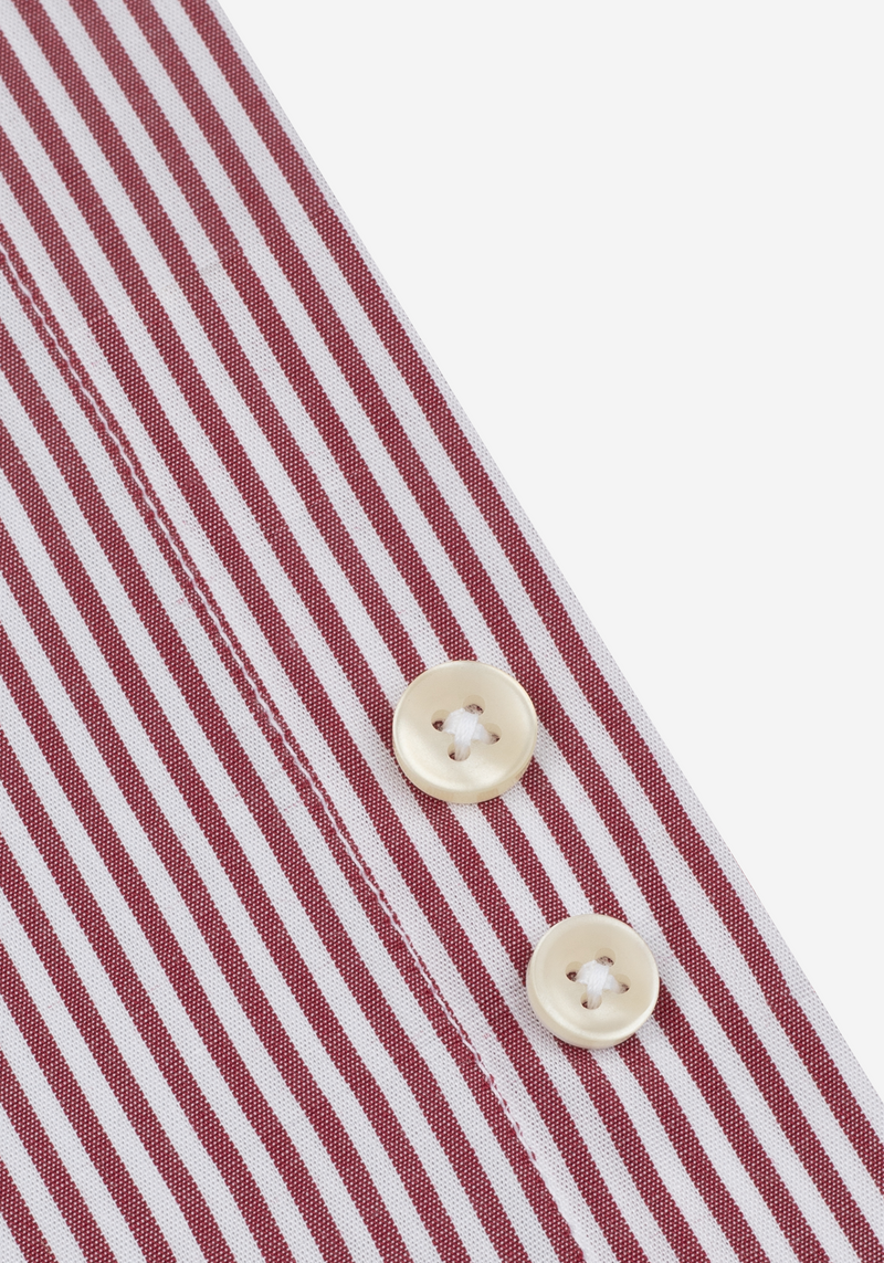 Claret Red Stripe Poplin Shirt