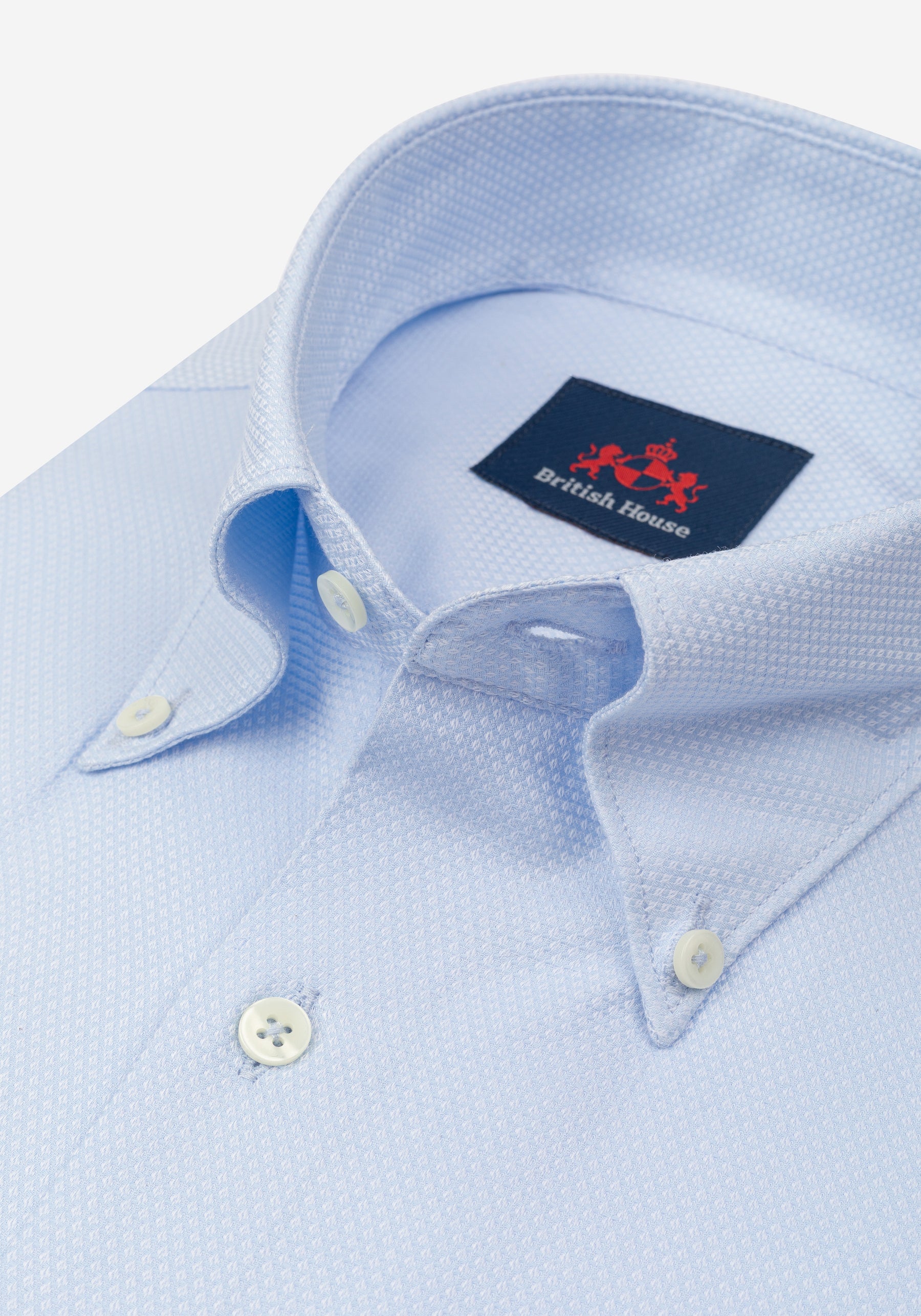 Powder Blue Basket Weave Shirt