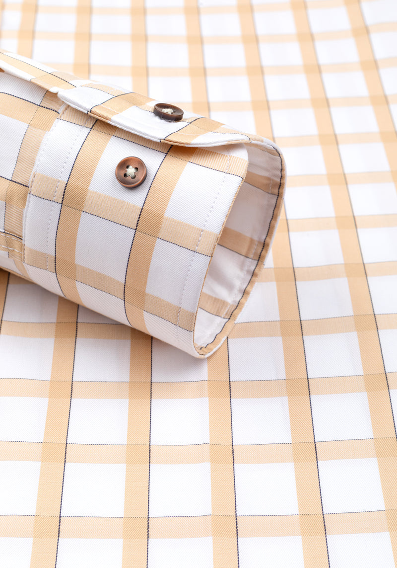 Camel Beige Checked Signature Twill Shirt