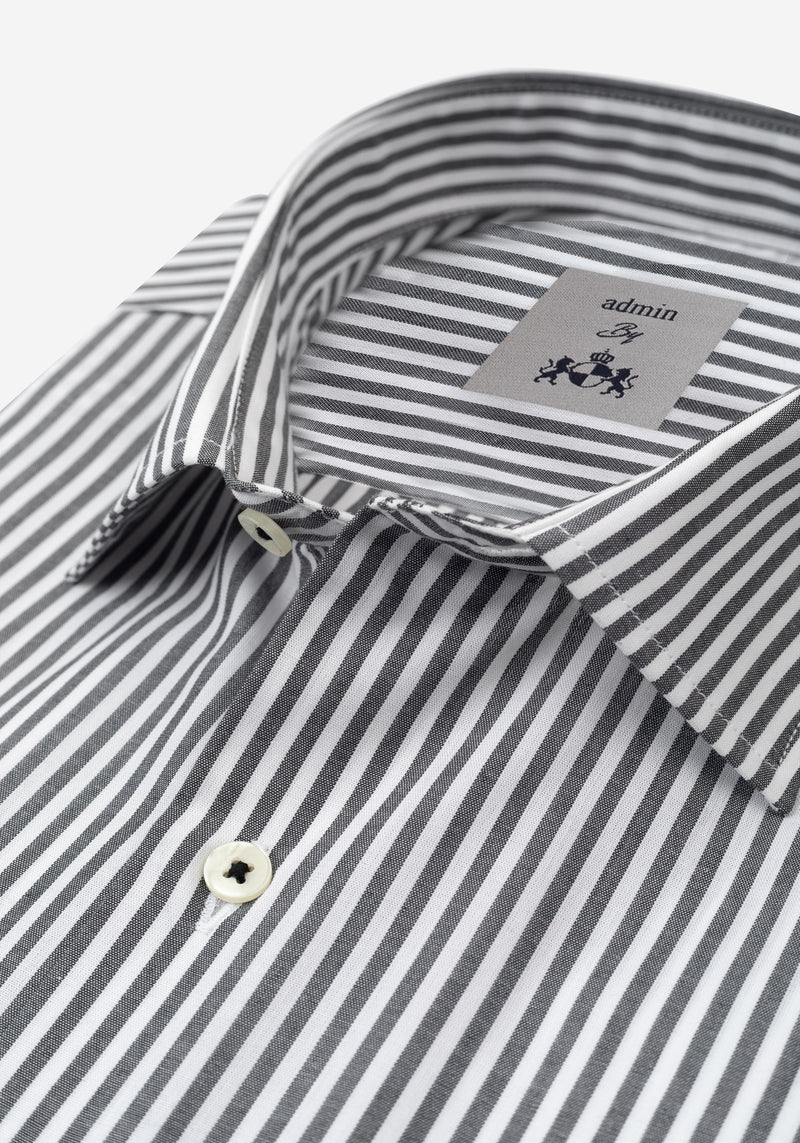 Crow Black Stripe Poplin Shirt