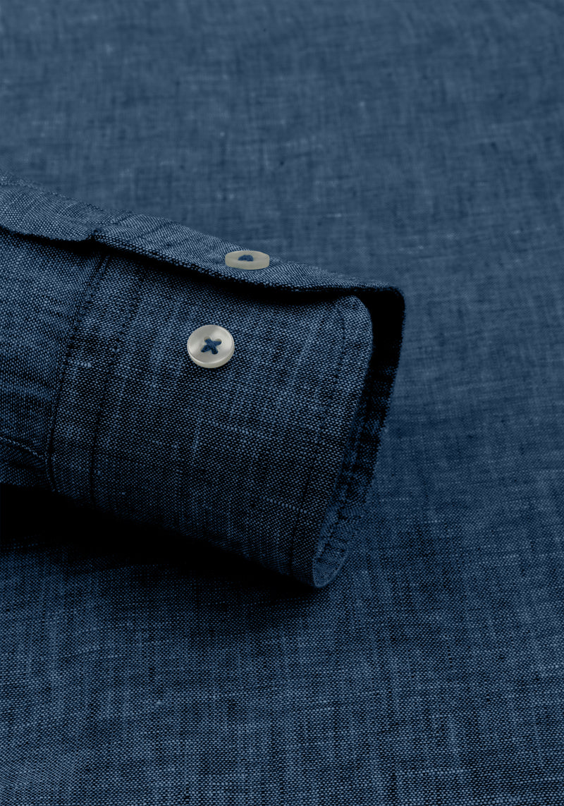 Ink Blue Belgian Linen Shirt