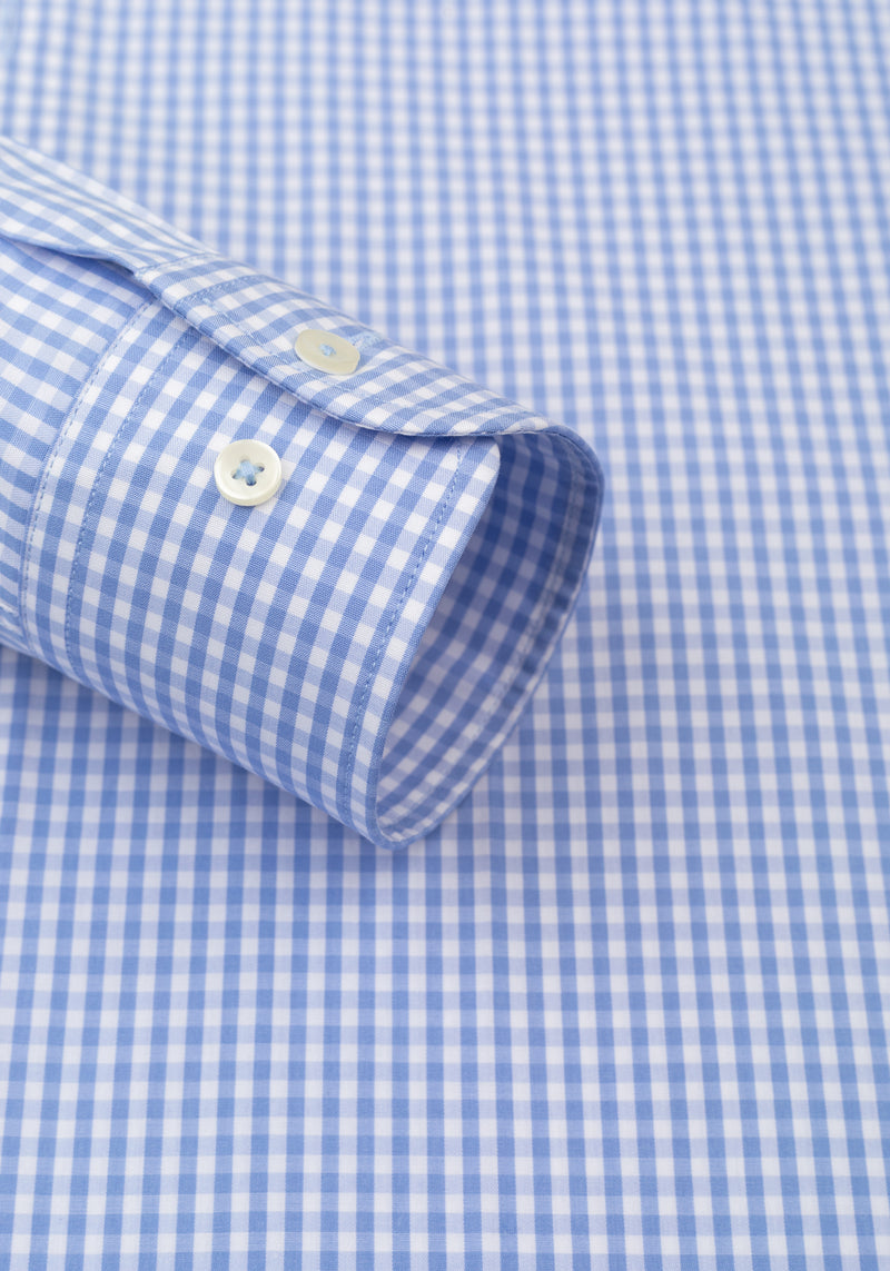 Iris Blue Checked Poplin Shirt