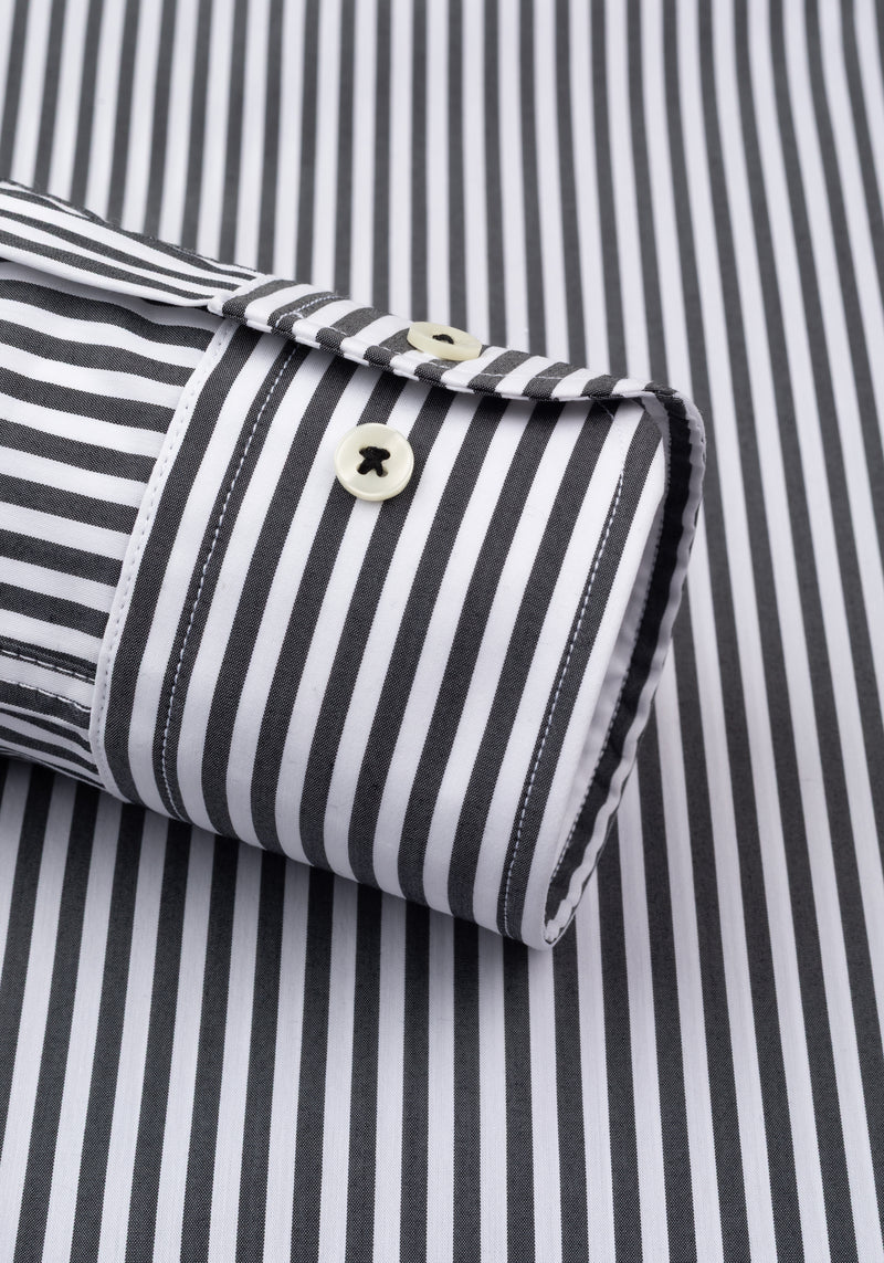 Charcoal Black Stripe Aero-Hybrid Shirt
