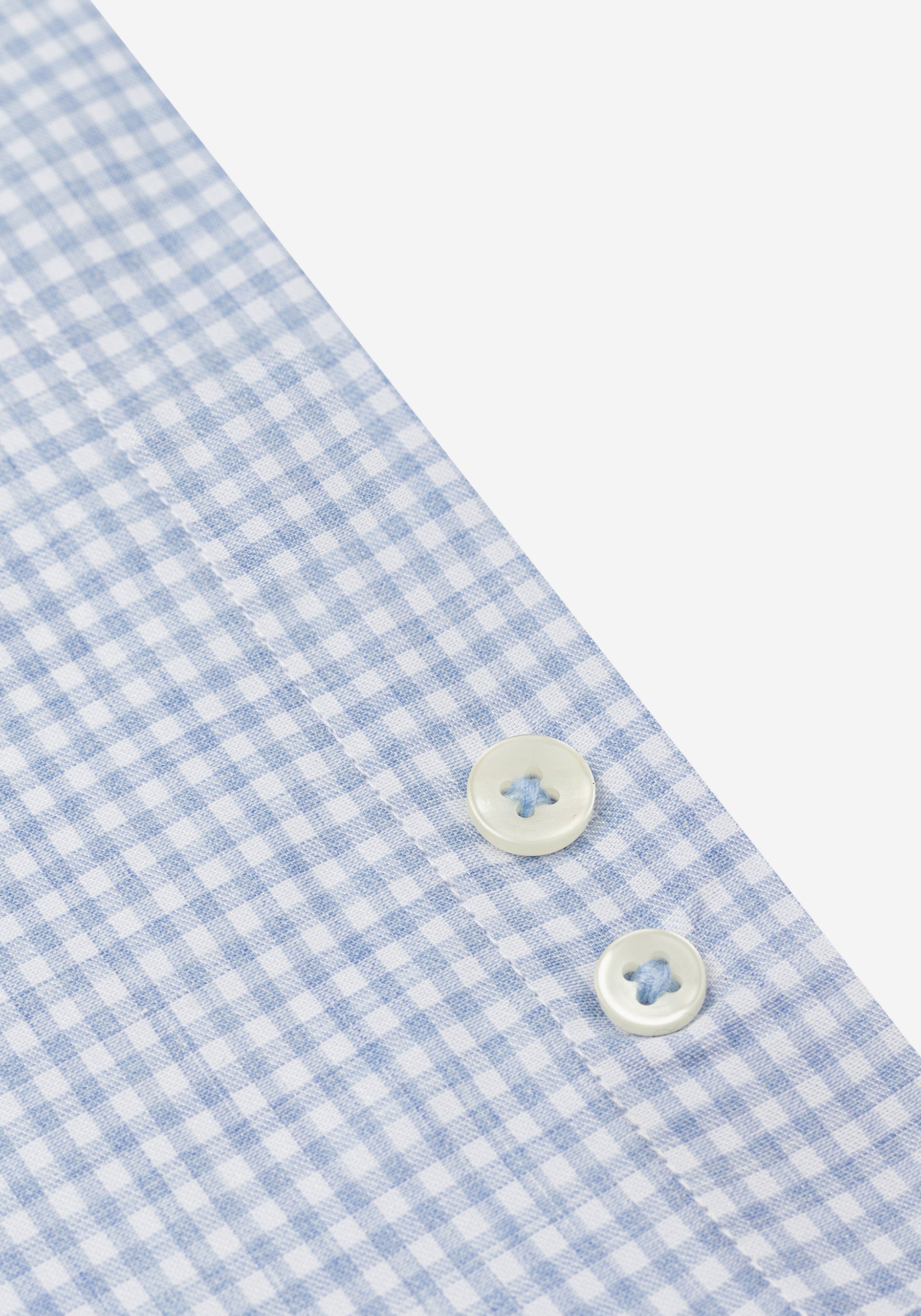 Soft Blue Checked Poplin Shirt