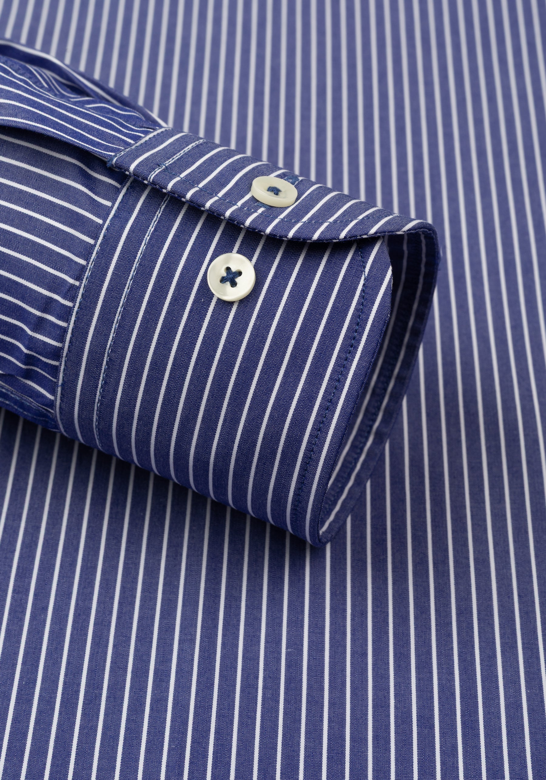 Midnight Navy Stripe Poplin Shirt