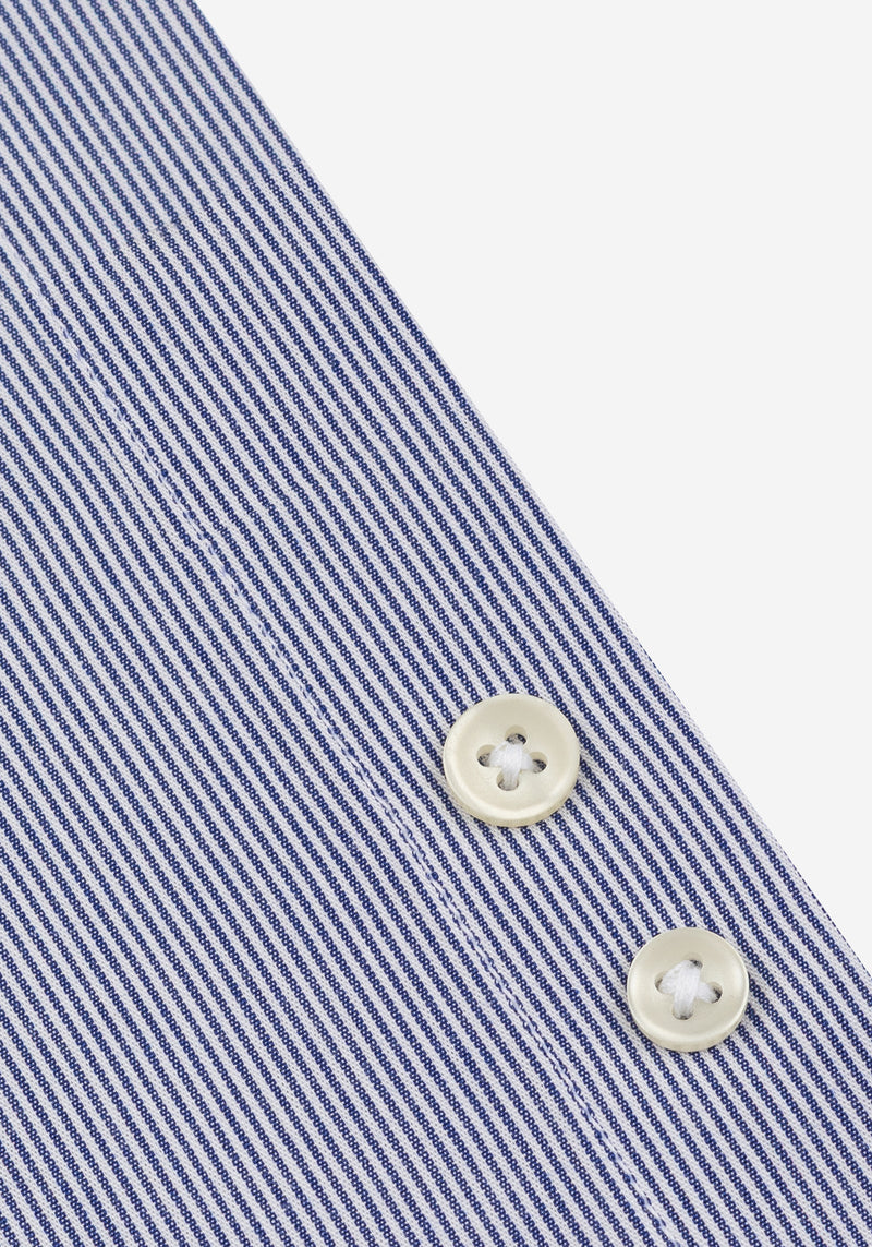 Marine Blue Stripe Signature Twill Shirt