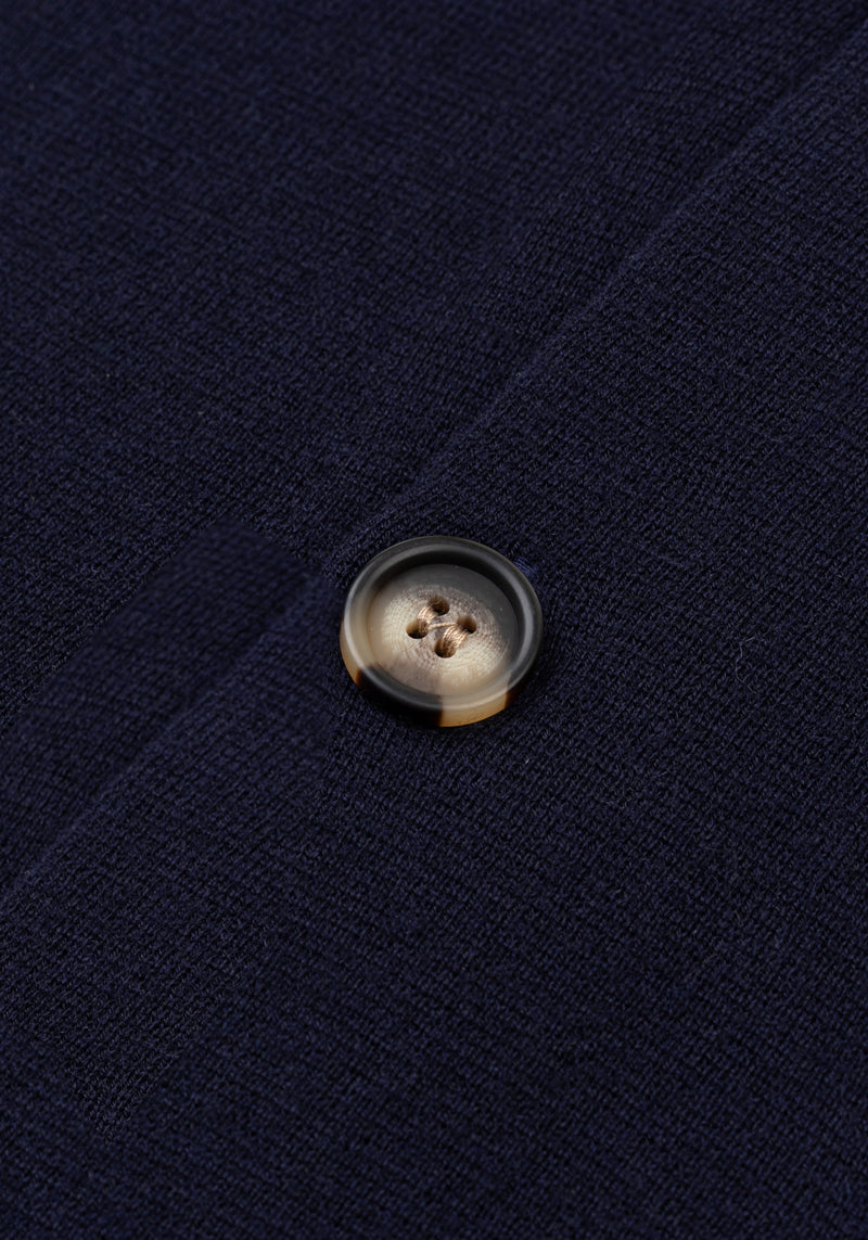 Imperial Navy Merino Wool Blend Cardigan