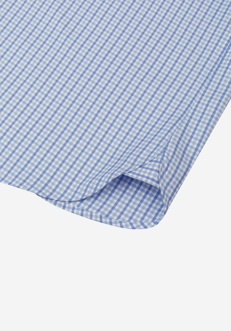 Cabana Blue Checked Herringbone Shirt