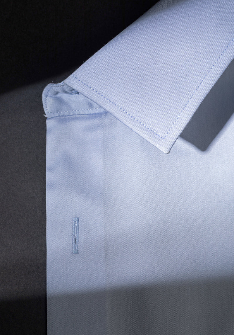 Pale Blue Luxe Twill Shirt - Wrinkle-free