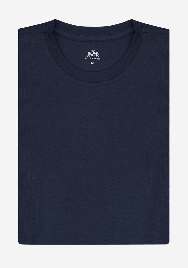 Admiral Blue Cotton Undershirt - Short Sleeve