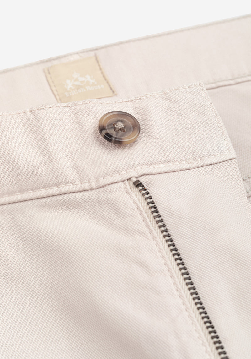 Sandstone Beige Cotton Tencel Gabardine