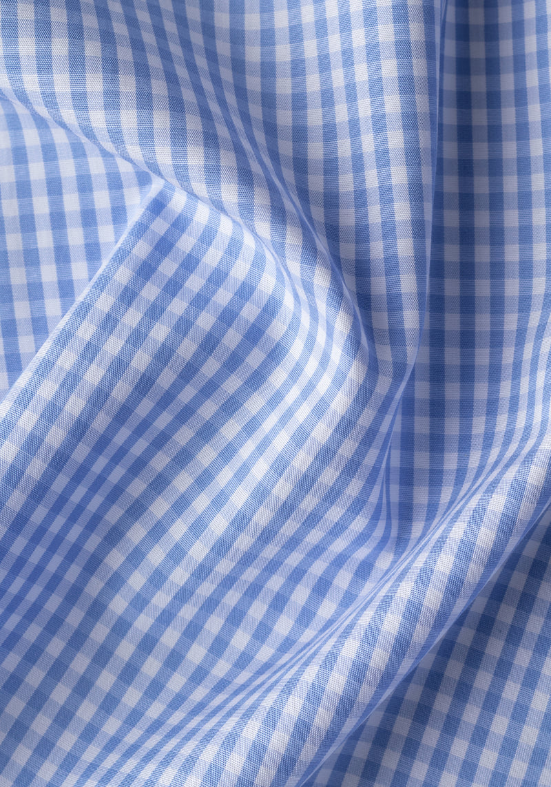 Iris Blue Checked Poplin Shirt