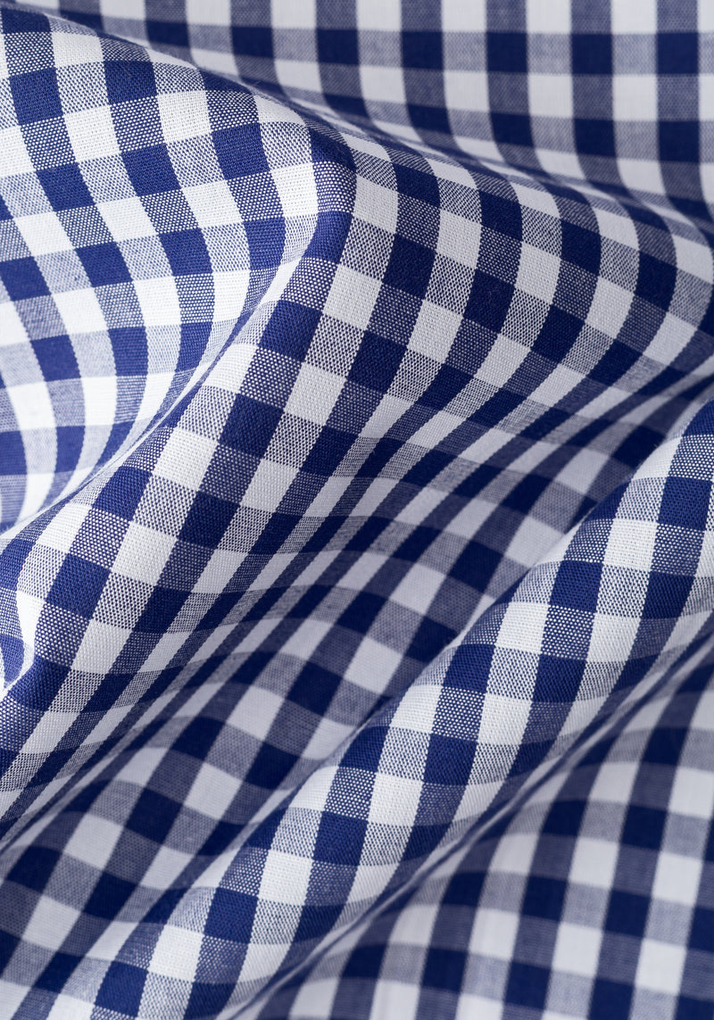 Midnight Navy Checked Poplin Shirt