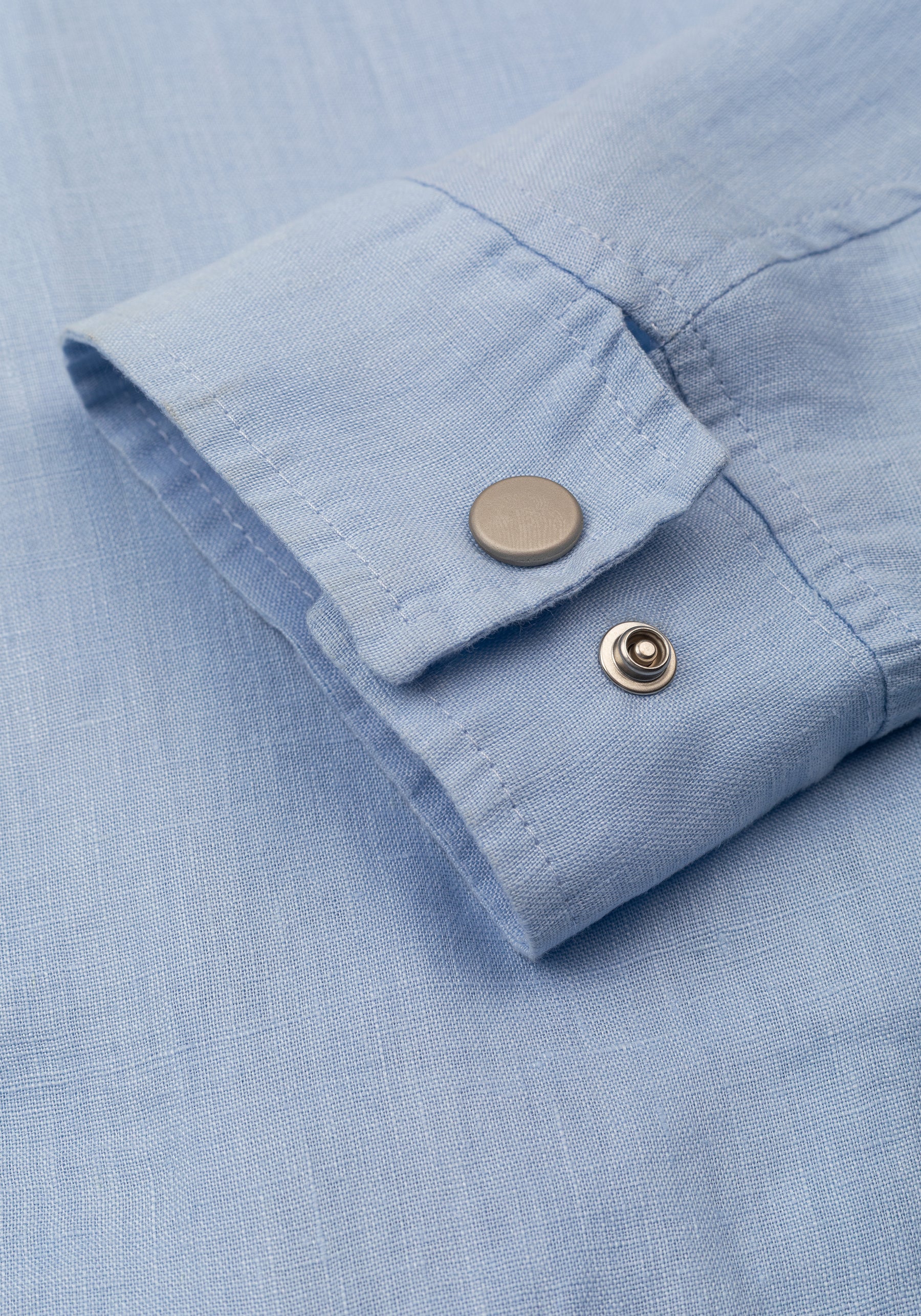 Halo Blue Pure Linen Double-Zip Jacket