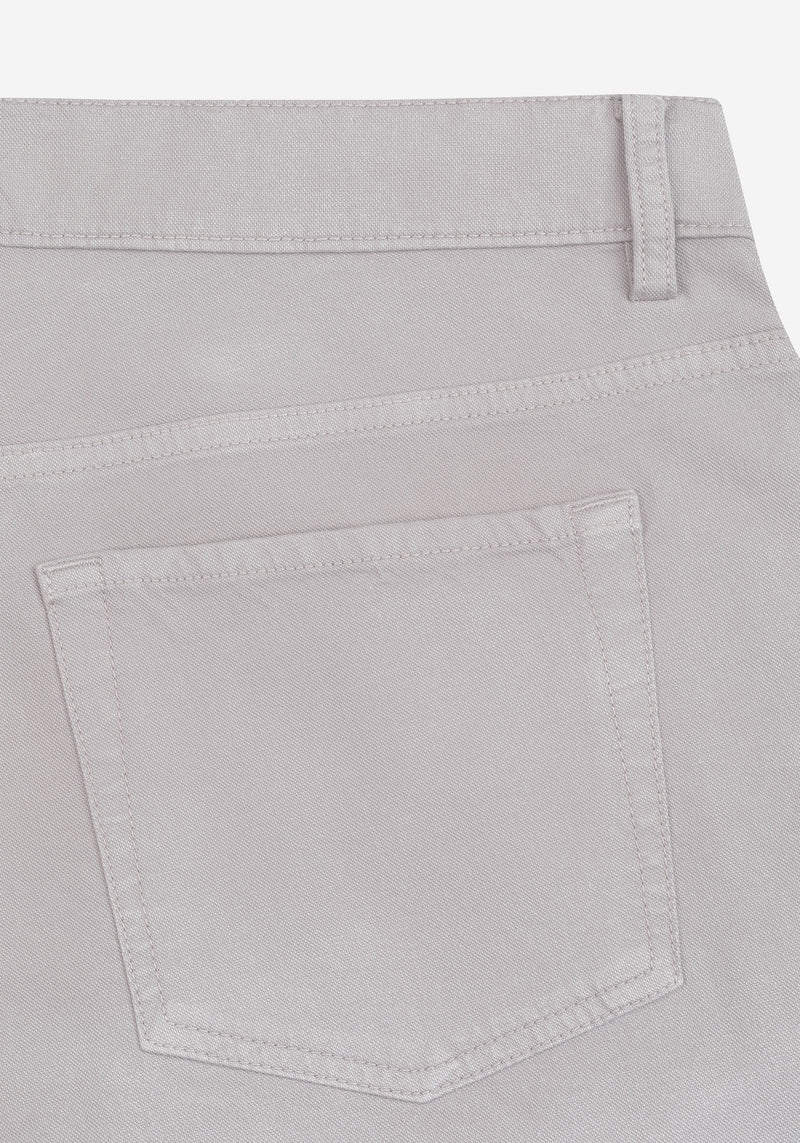 Pearl Grey Cotton Tencel Gabardine
