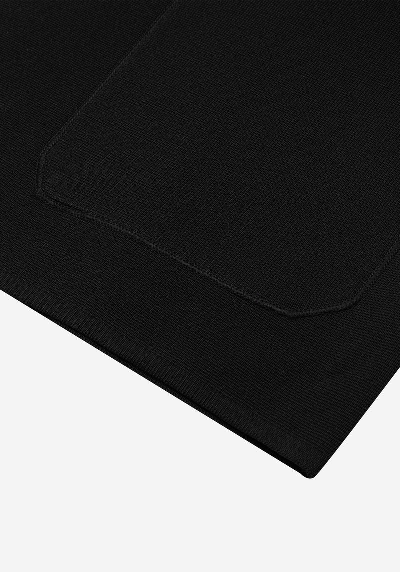 Ember Black Double-Breasted Polyamide Jardigan