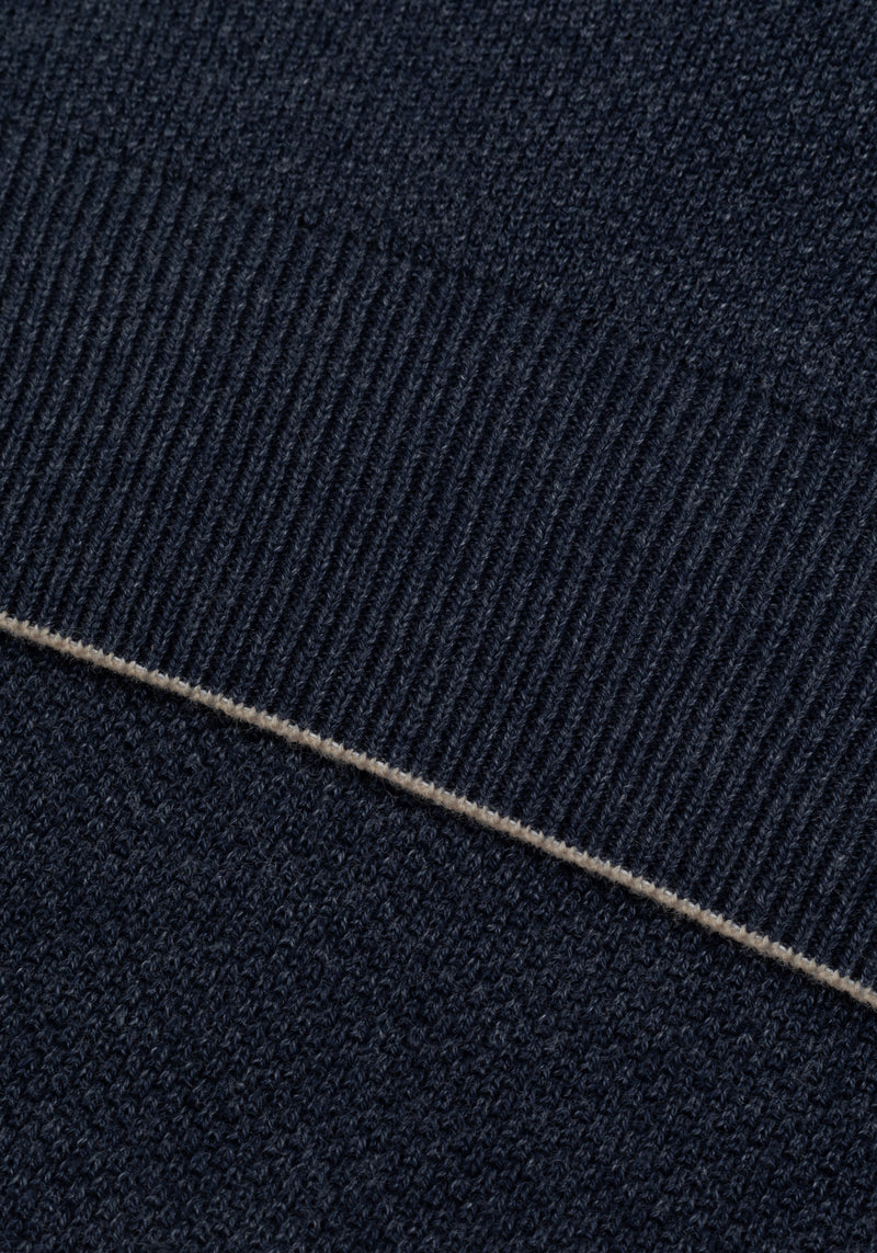 Mineral Navy Knitted Polo Shirt