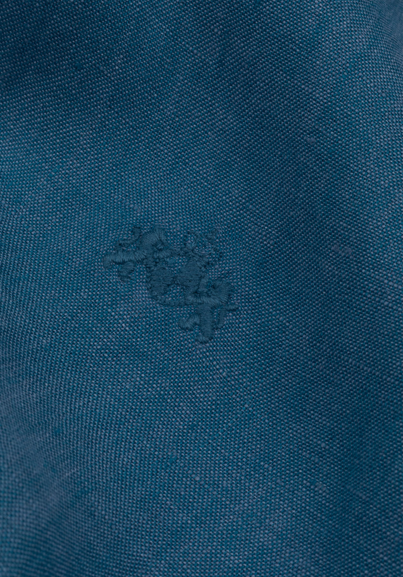 Ocean Teal Belgian Linen Shirt