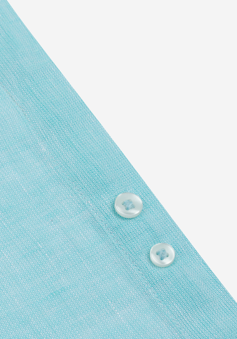 Aqua Blue Belgian Linen Shirt