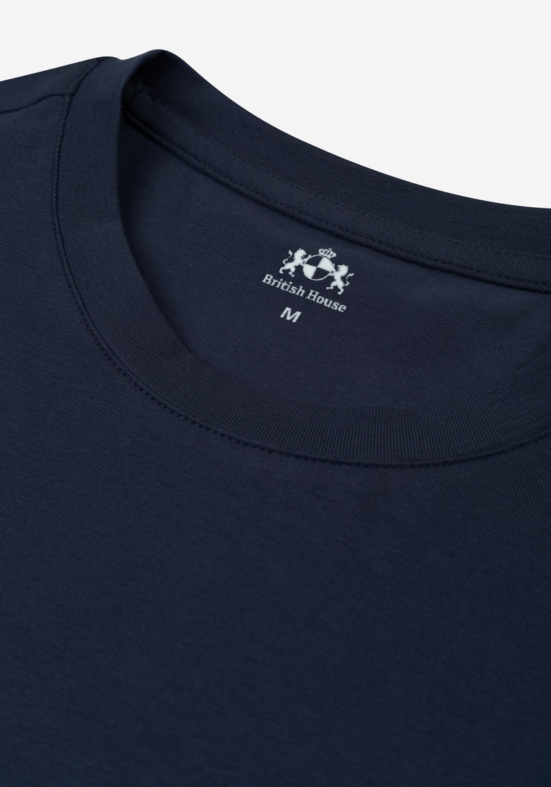 Admiral Blue Cotton Undershirt - Short Sleeve