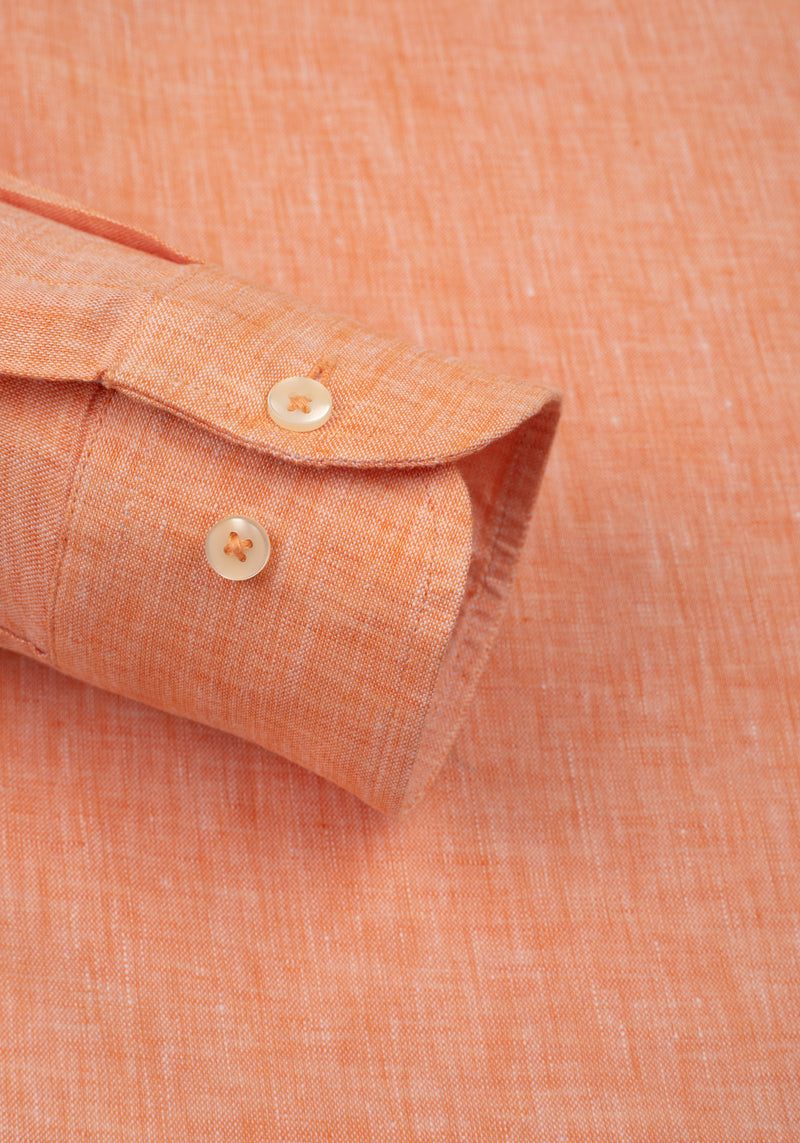 Blush Orange Belgian Linen Shirt
