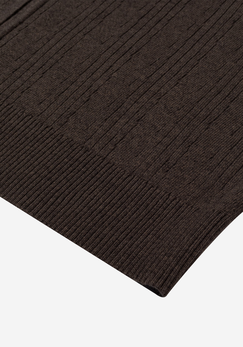 Cliff Brown Double-Zipped Merino Wool Blend Pullover