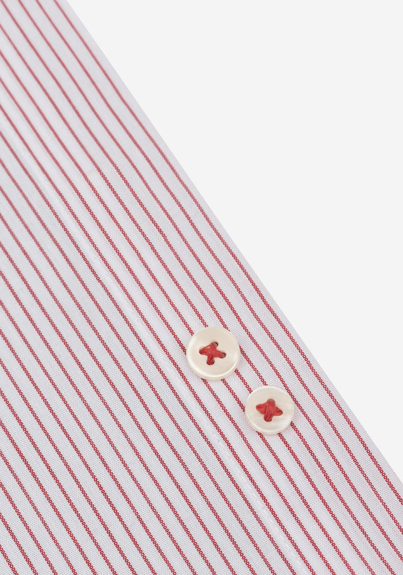 Crimson Red Stripe Poplin Shirt