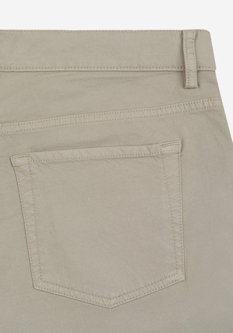 Dry Olive Piqué Cotton Tencel Gabardine