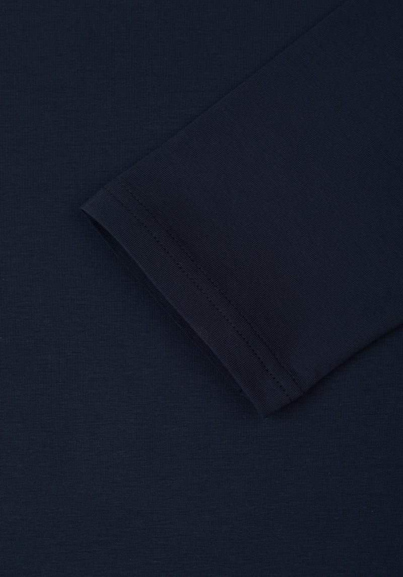 Midnight Blue Cotton Undershirt - Long Sleeve