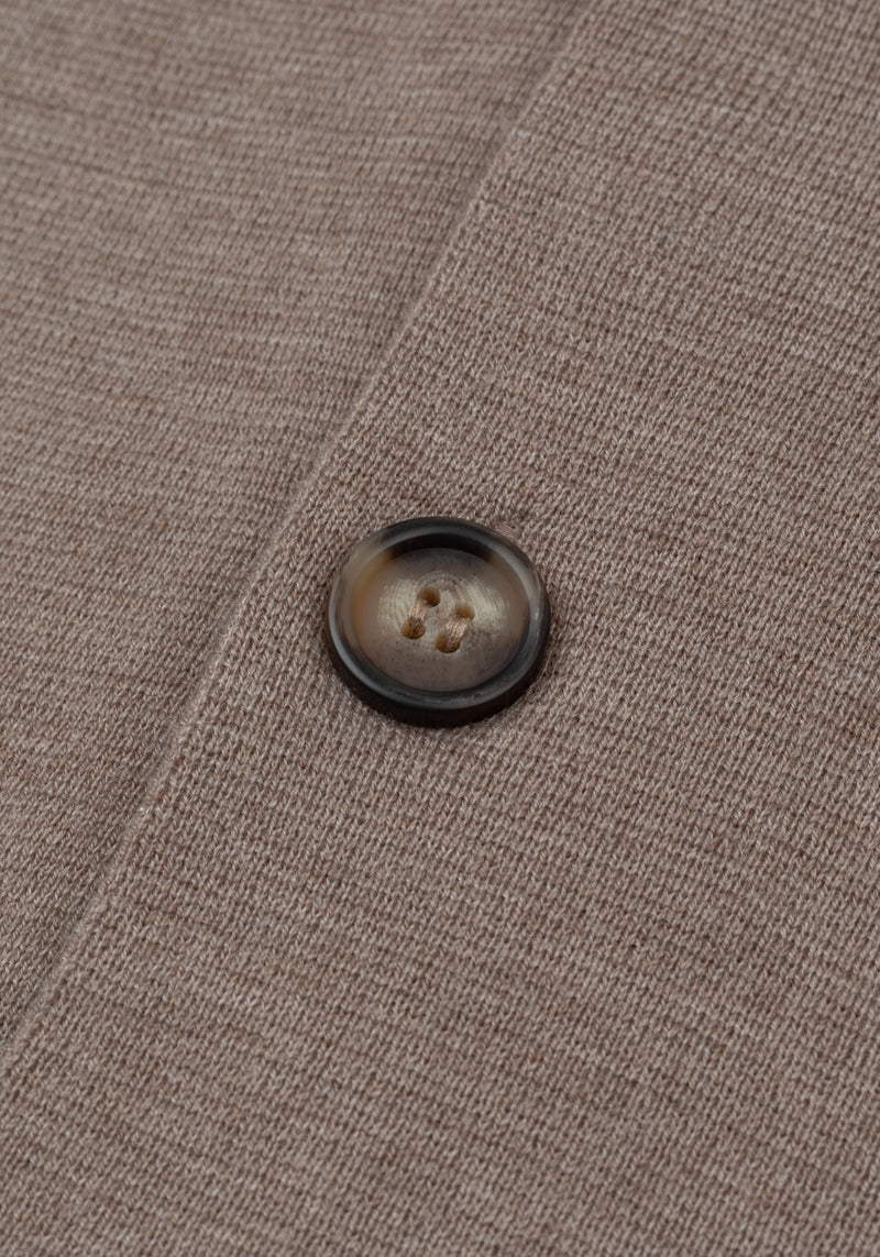 Dune Beige Merino Wool Blend Cardigan