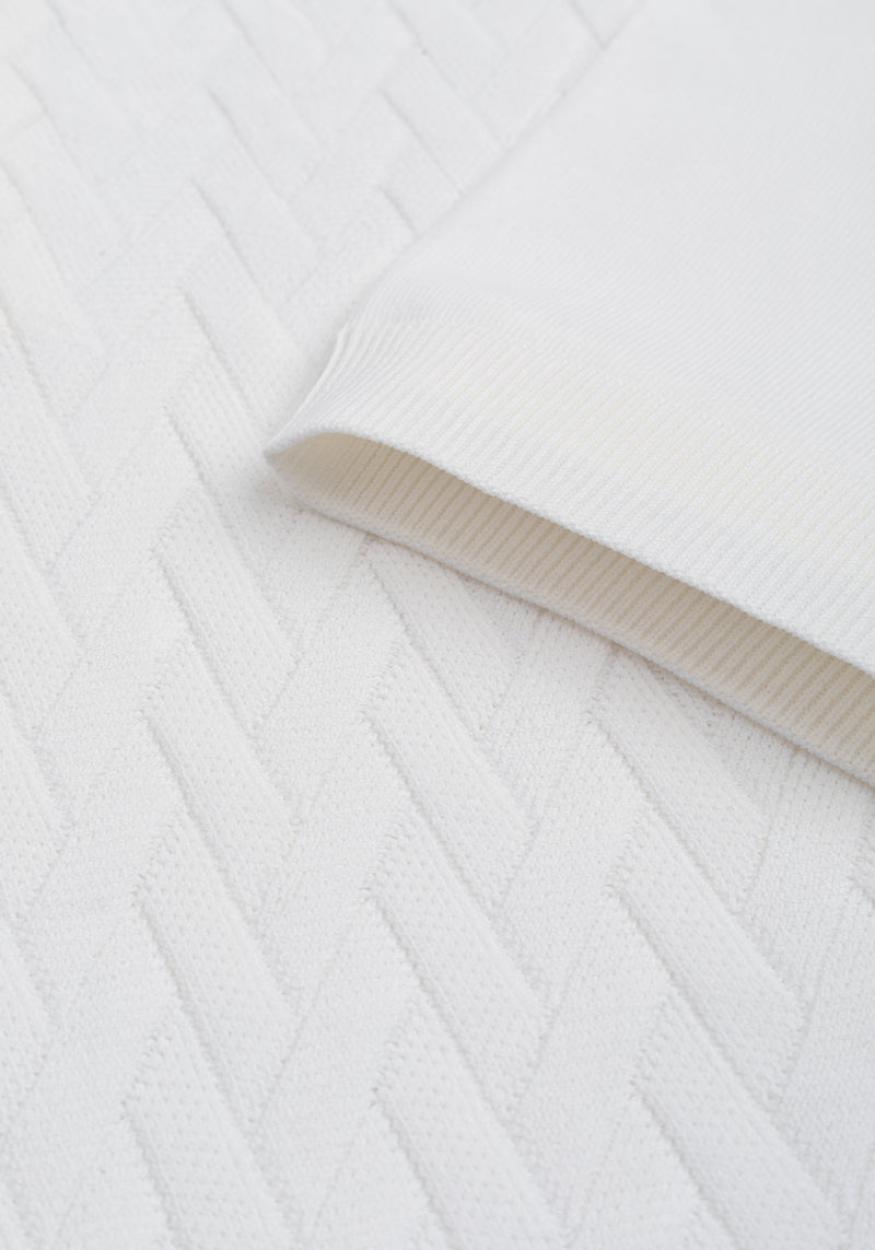Pearl White Polyamide Knitted Polo Shirt