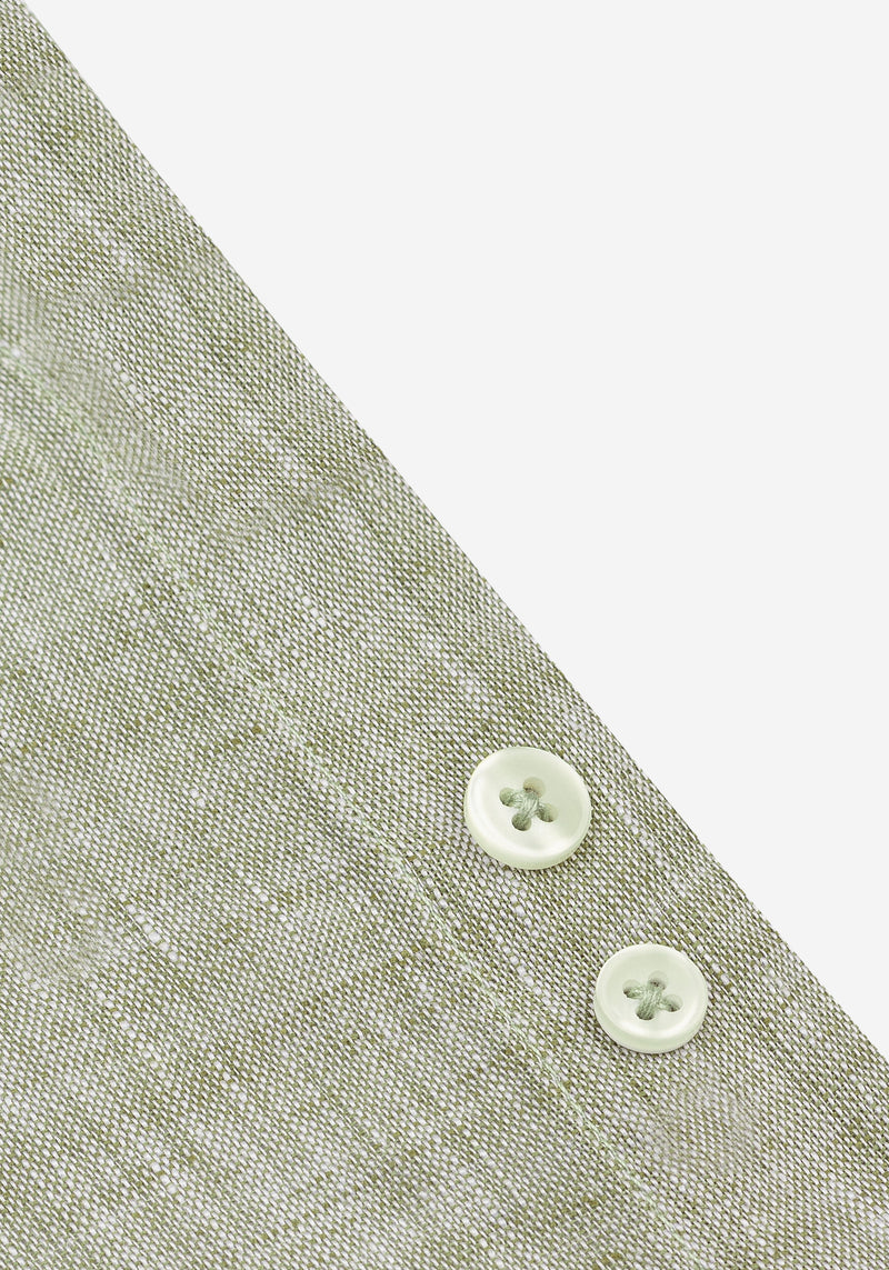 Ash Olive Belgian Linen Shirt