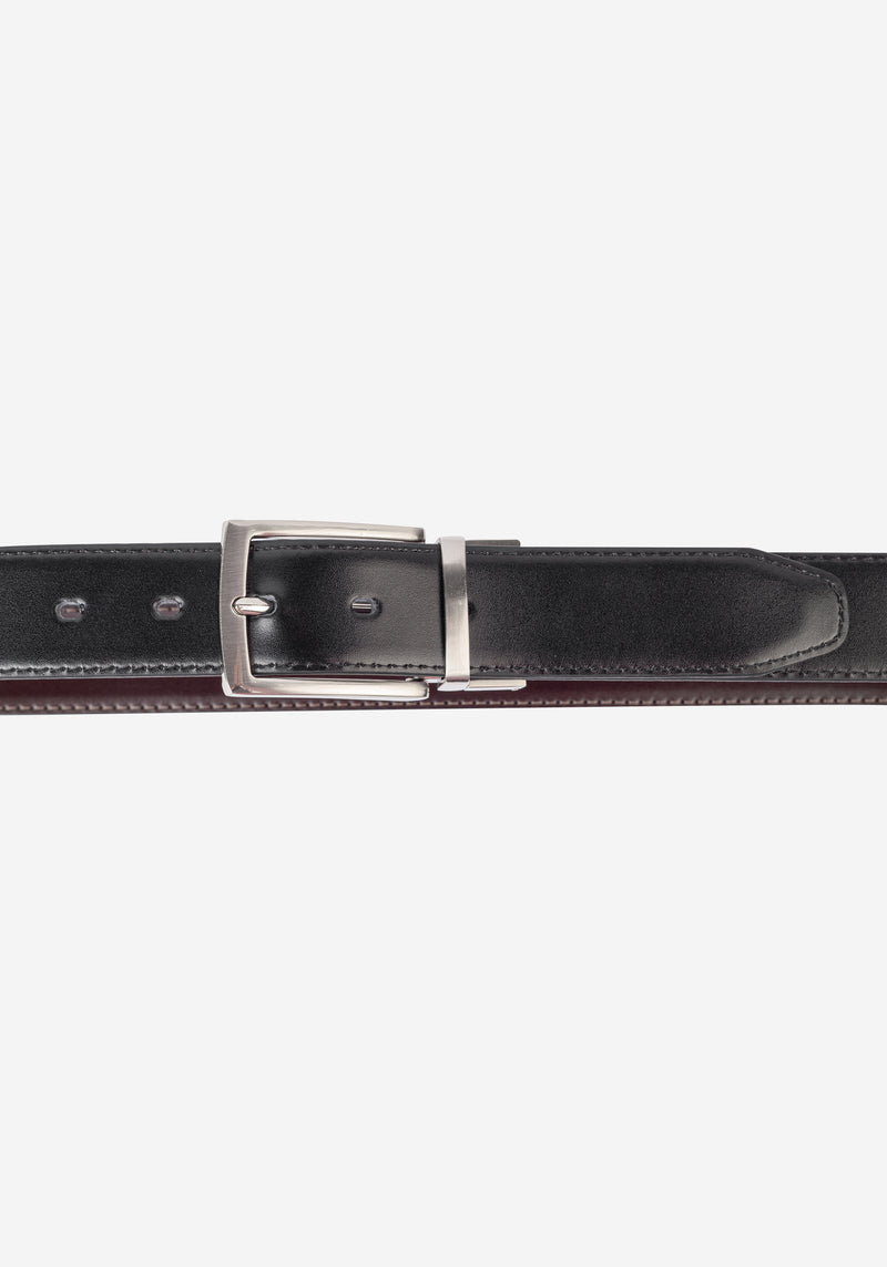 Burgundy Double-Face Genuine Leather Belt