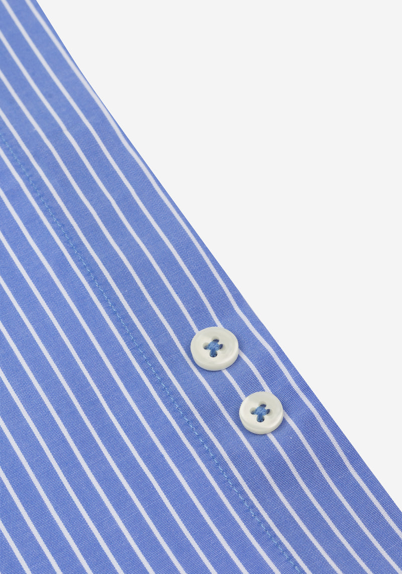 Azure Blue Stripe Poplin Shirt