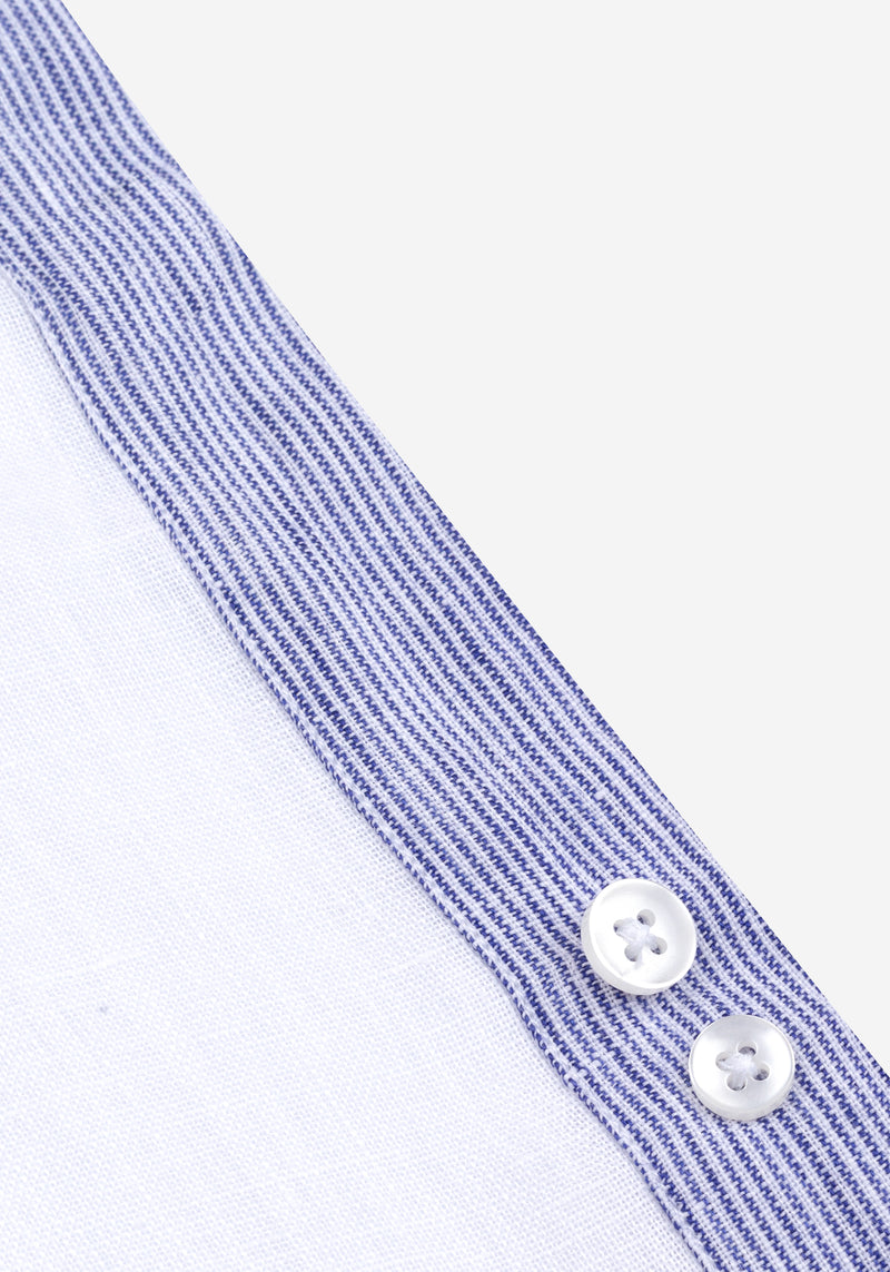 Pristine White Belgian Linen Shirt