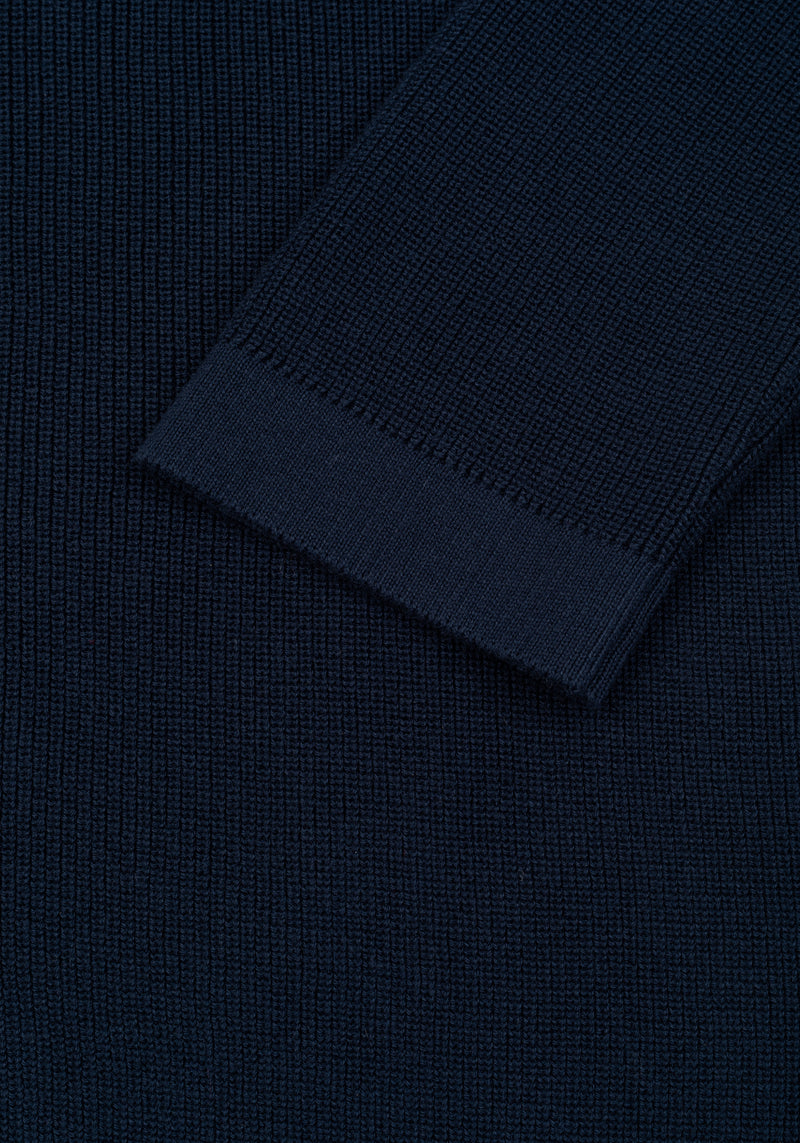 Solid Navy Heavy Knitted Cardigan