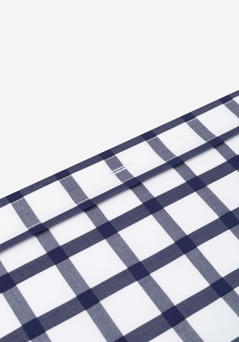 Solid Navy Checked Signature Twill Shirt