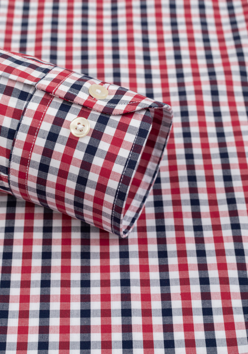Currant Red Checked Oxford Shirt
