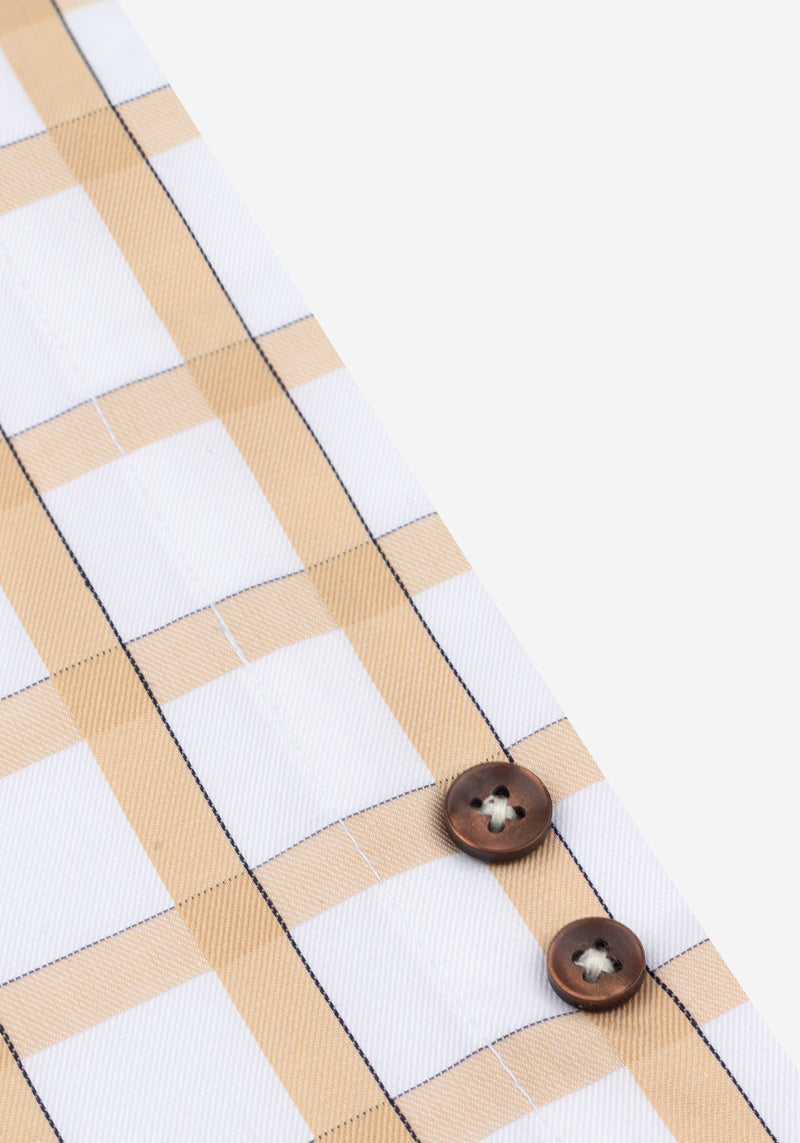 Camel Beige Checked Signature Twill Shirt