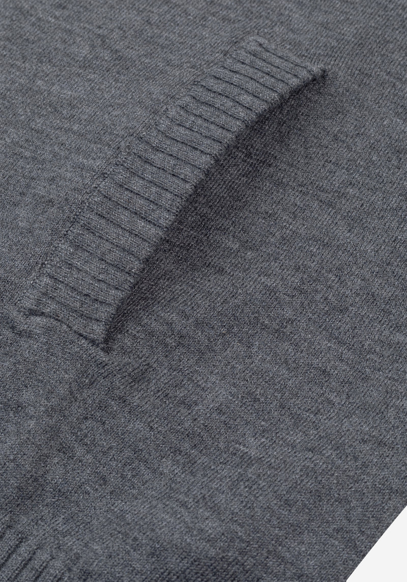 Smoky Grey Merino Wool Blend Pullover