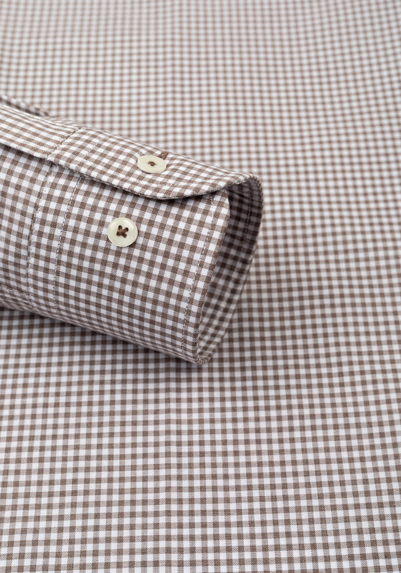 Hazel Brown Checked Poplin Shirt