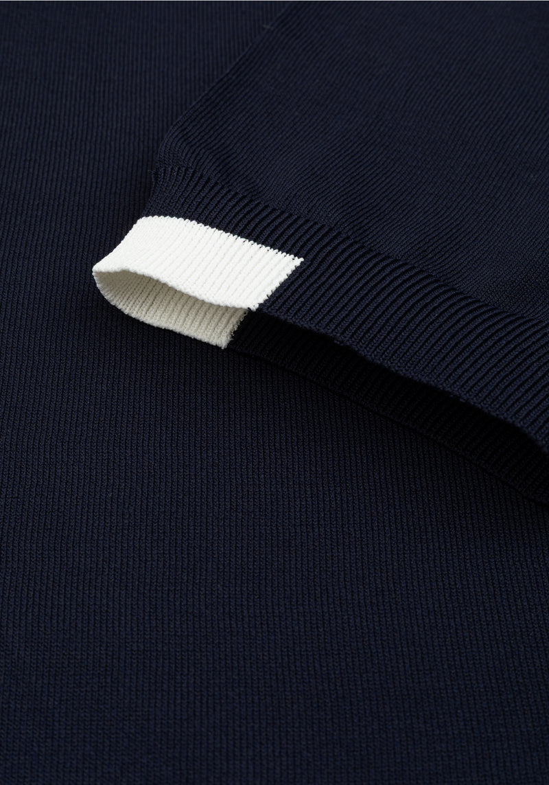 Shadow Navy Polyamide Knitted Polo Shirt