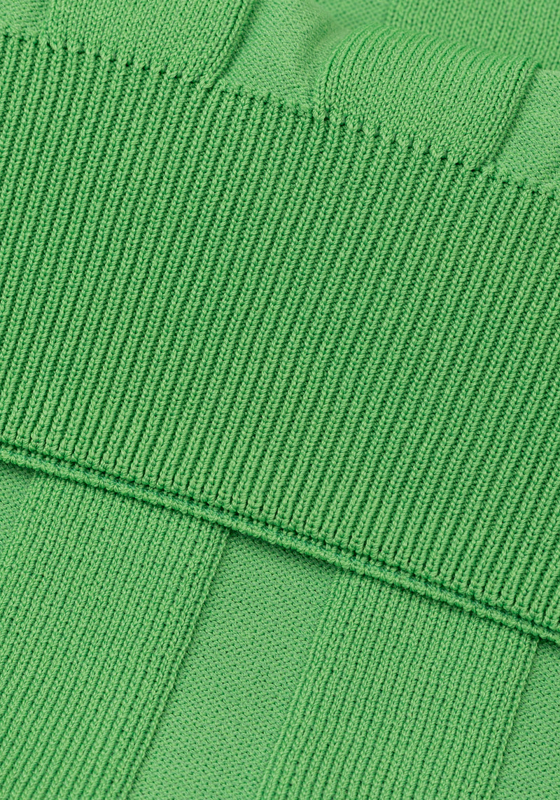 Leaf Green Polyamide Knitted Polo Shirt