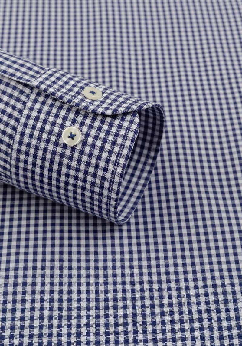 Slate Navy Checked Poplin Shirt