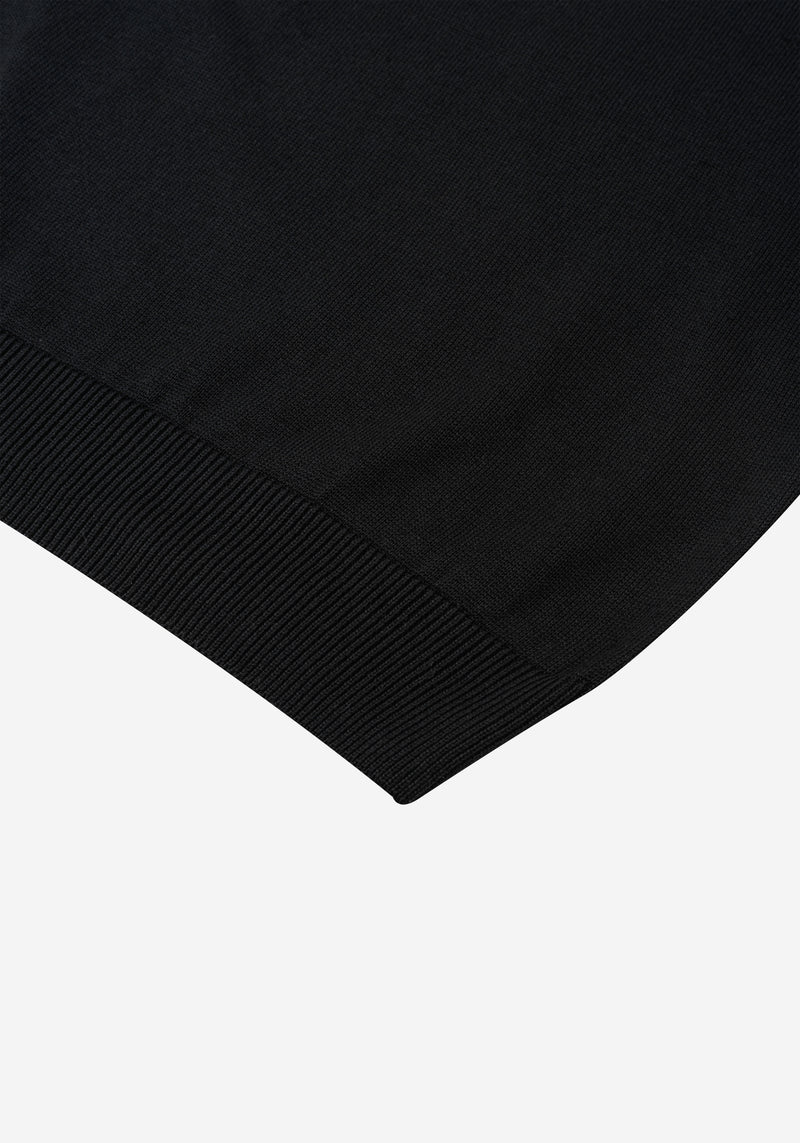 Sable Black Quarter-Zip Cotton Pullover