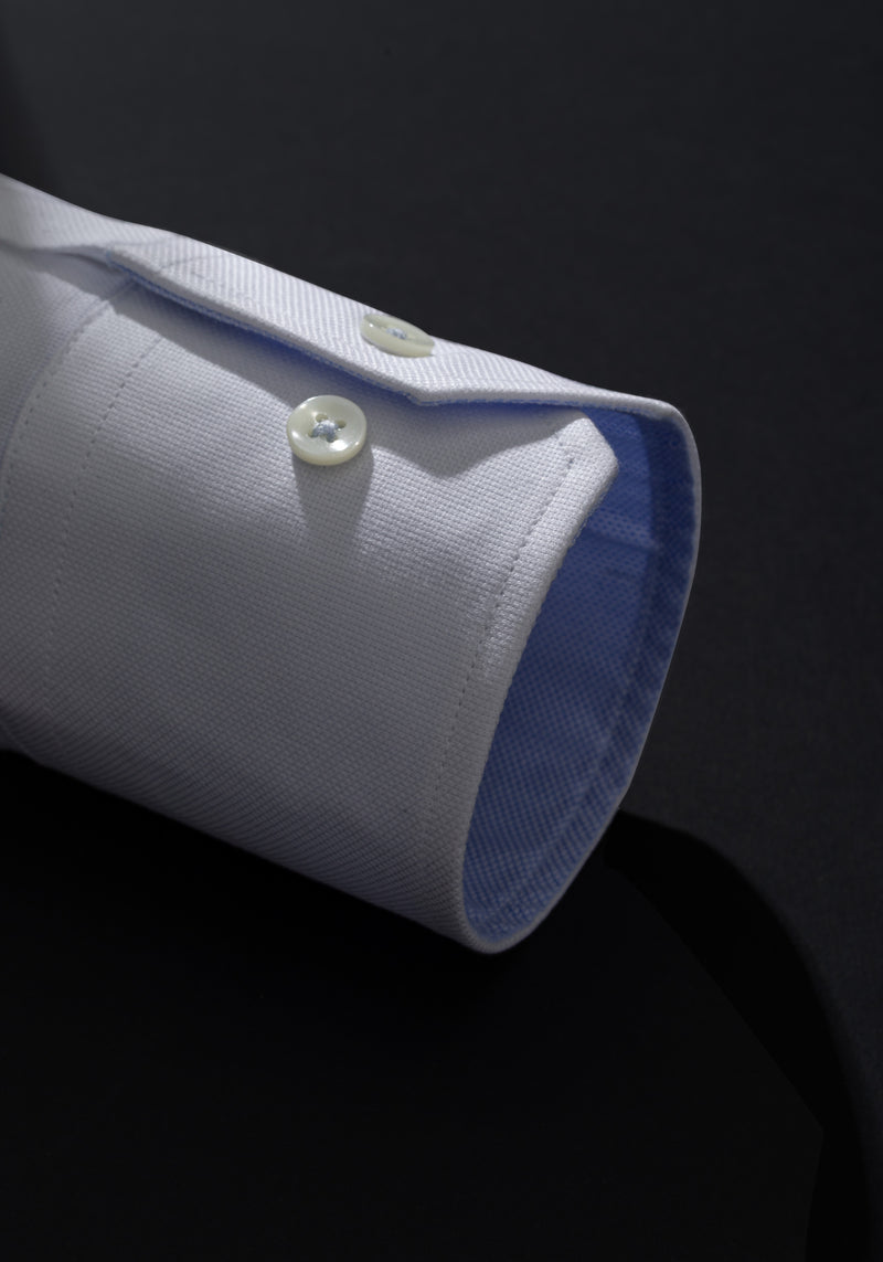 Pearl White Basket Weave Shirt
