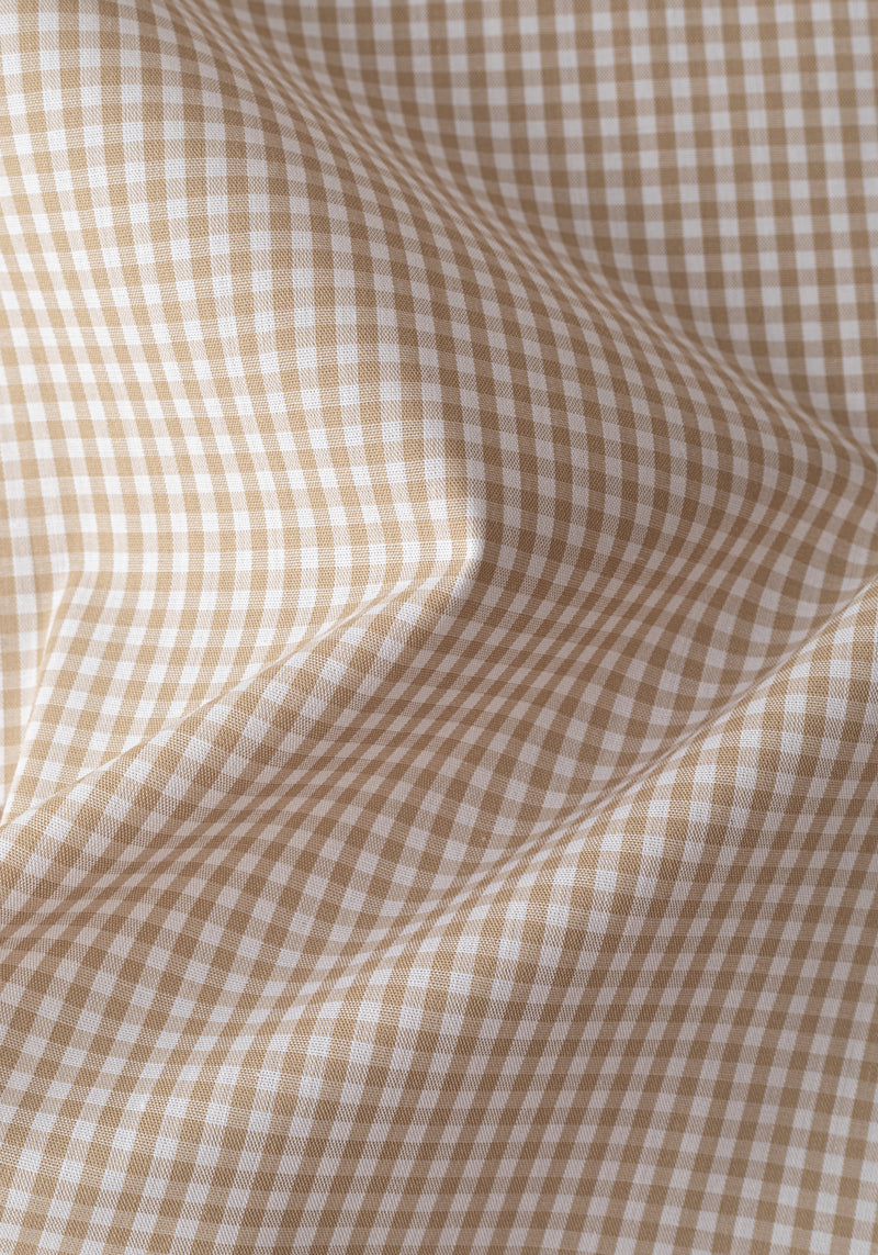 Dust Beige Checked Poplin Shirt