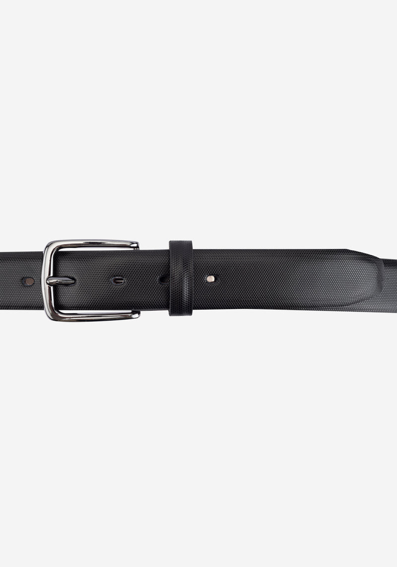 Panther Black Spanish Genuine Leather Patterned Belt